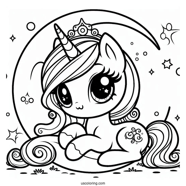 Cute Baby Princess Luna Coloring Page For Preschoolers