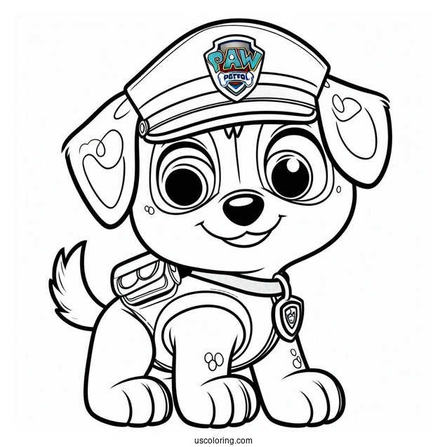 Coloring Sheet Of Tracker From Paw Patrol