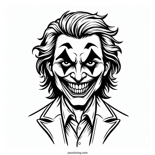 Easy Coloring Sheet Of Scary Joker