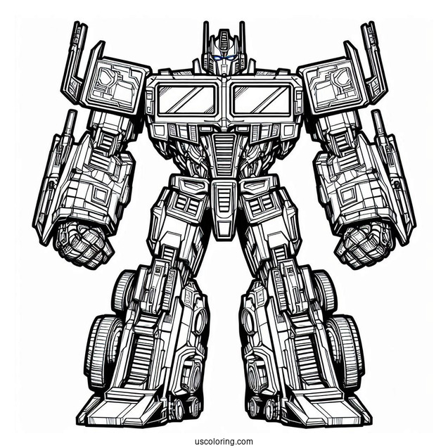 Complex Optimus Prime Coloring Page Autobot Form