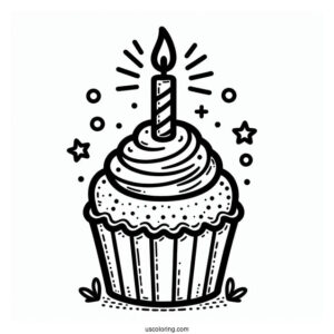 Birthday Cupcake With Candle