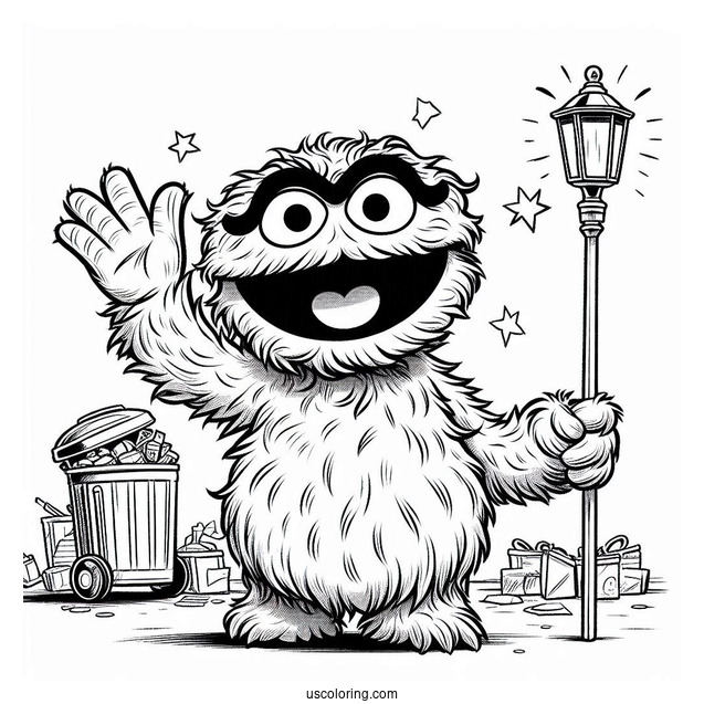 Oscar The Grouch Waving
