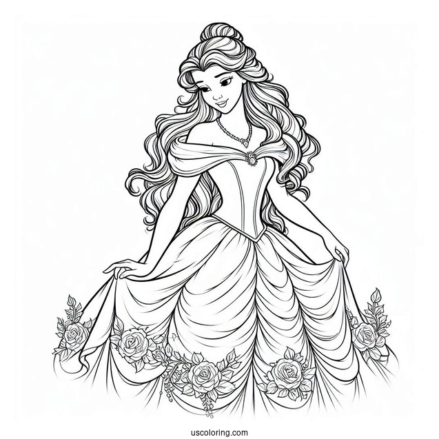 Princess Belle In Her Stunning Gown