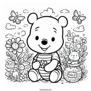 Baby Winnie The Pooh With Piglet Coloring Pages For Kids