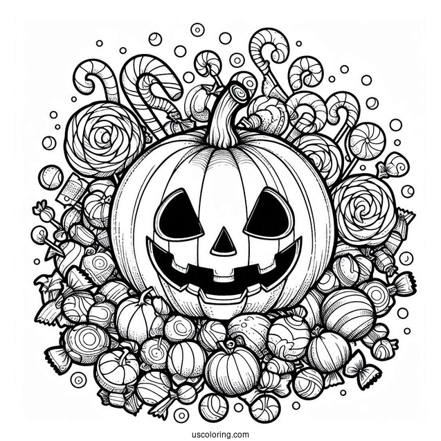 Halloween Jack-O-Lantern Full Of Candy