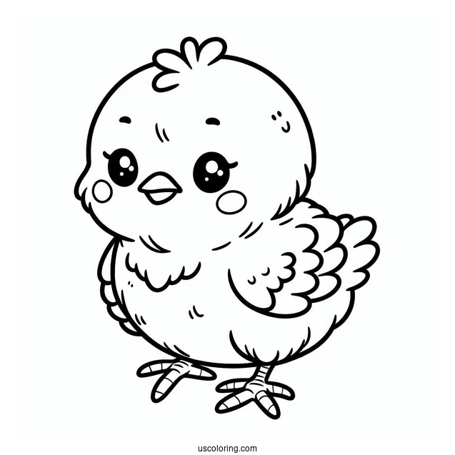 Cute Baby Chick Coloring Page For Kids