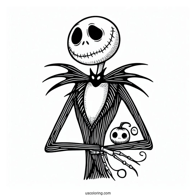 Creepy Jack Skellington Coloring In