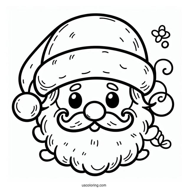 Easy Outline Of Santa To Color For Toddlers