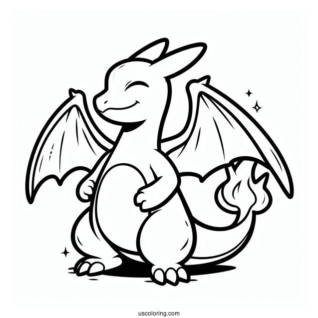 Simple Charizard Pokemon To Color