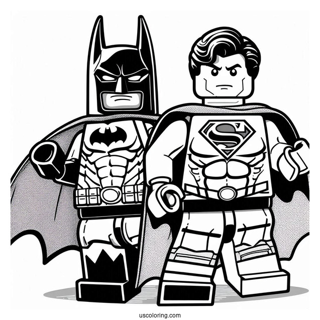 Lego Superman And Batman Coloring For Kids