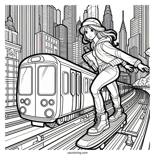 Subway Surfers Coloring Page Tricky In The City