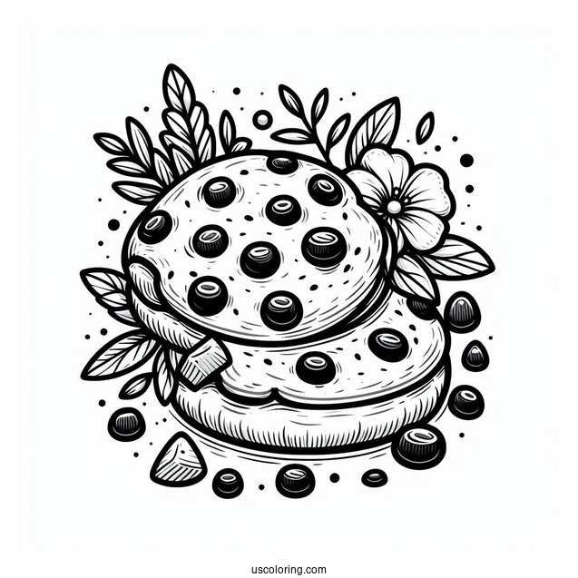 Chocolate Chip Cookies Coloring Sheet