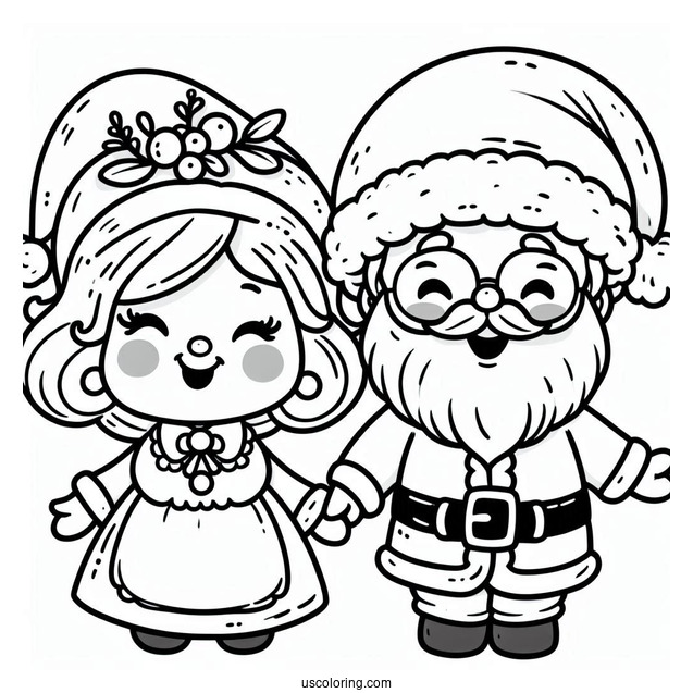 Mrs Claus And Mr Claus Coloring Sheet