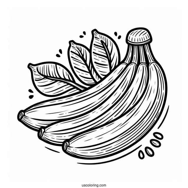 Easy Banana Coloring Page For Kids
