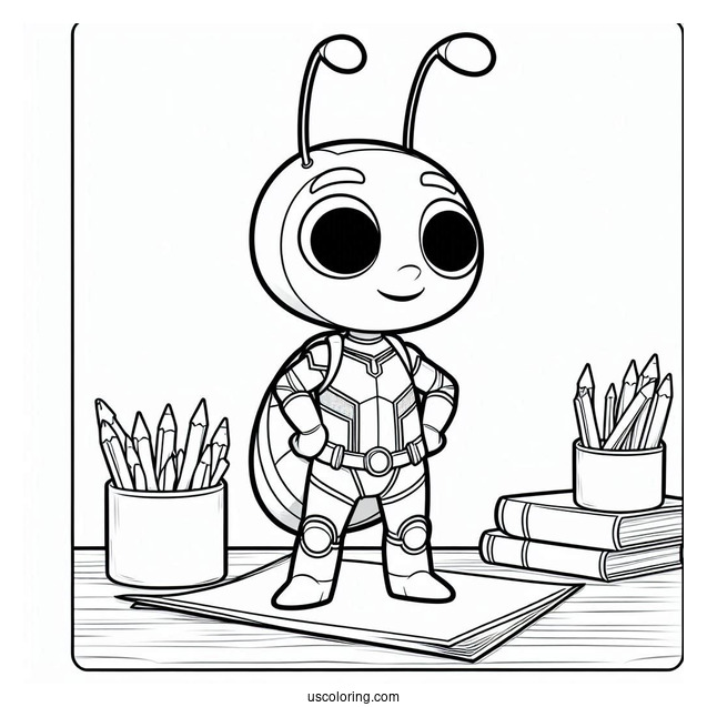 Small Ant Man Standing On Desk