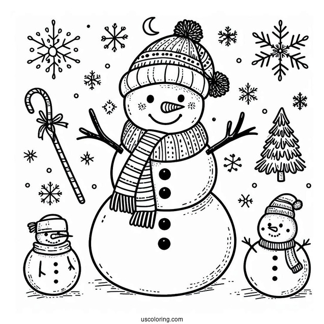 Aesthetic Snowman To Color