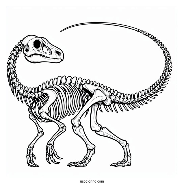 Parasaurolophus Coloring Page Skeleton