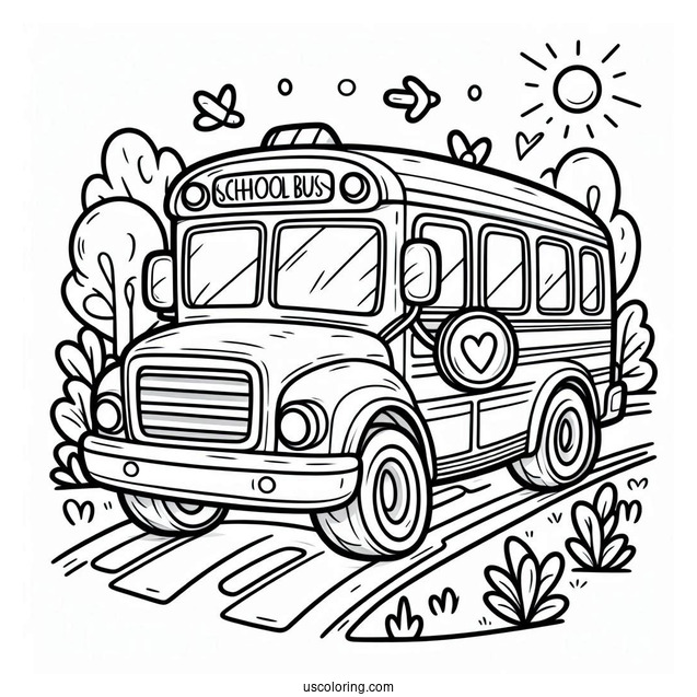 Cute Mini School Bus Coloring Sheet