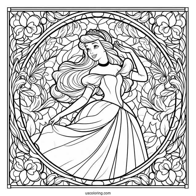 Elegant Cinderella Stained Glass