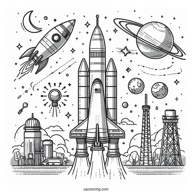 Space Launch System NASA Rocket To Color