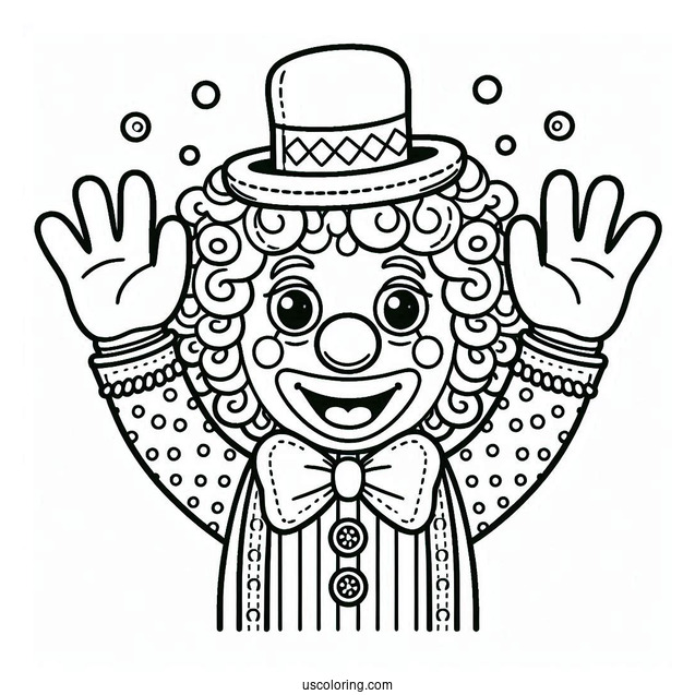 Easy Coloring Page of Clown for Preschoolers