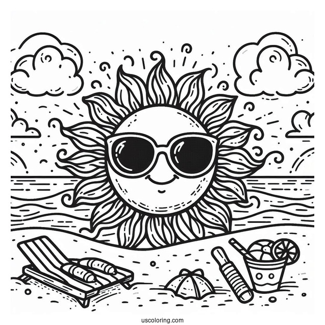 Sun Wearing Sunglasses At The Beach