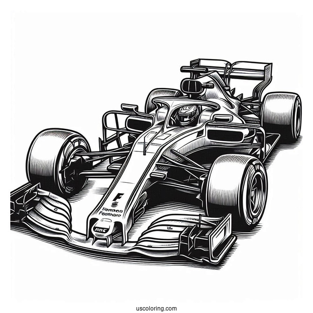 F1 Sports Race Car Coloring Page