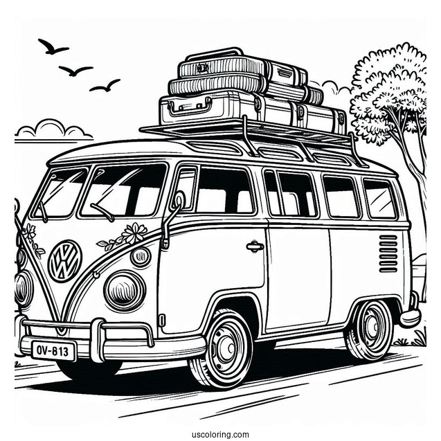 Coloring Page Of VW Kombie Bus