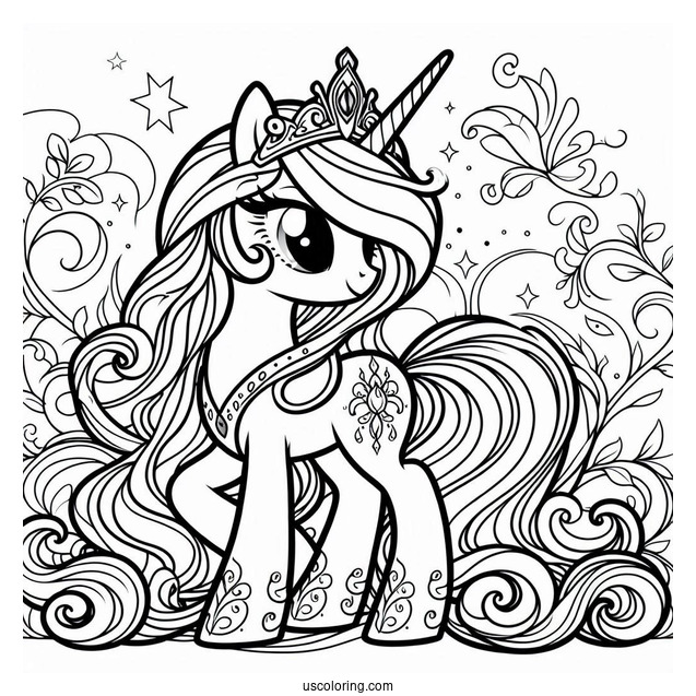 Outline of Princess Celestia to Color