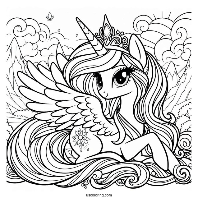 Majestic Princess Celestia Coloring Page