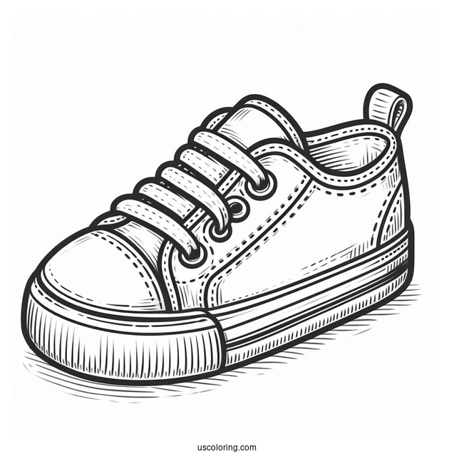 Outline Of Kid_s Rubber Shoes Coloring In