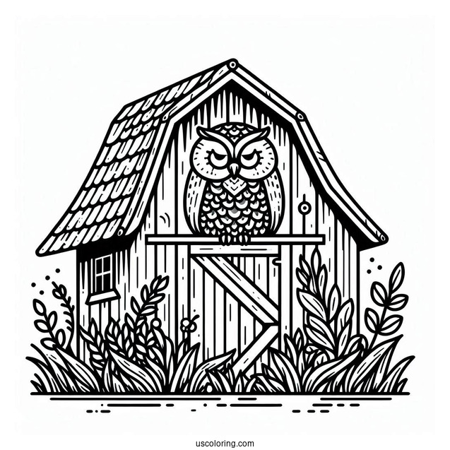 Barn Own To Color