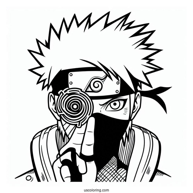 Kakashi Coloring Page Of Mangekyo Sharingan