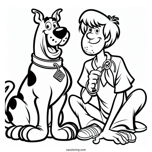 Scooby-Doo And Shaggy To Color