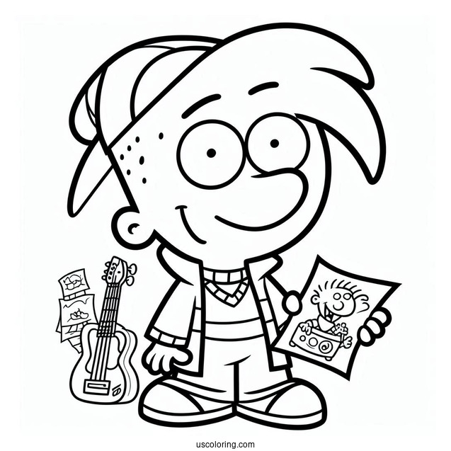 Nickelodeon Coloring Page Of Easy Outline Of Doug Funnie For Kids