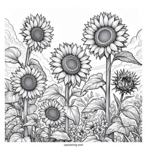 Sunflowers During A Cloudy Day