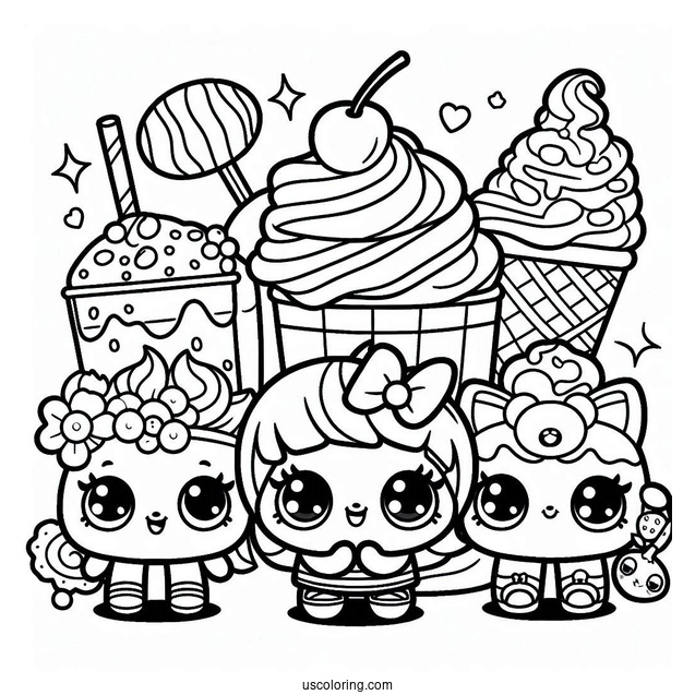 Shoppies And Shopkins Coloring Page