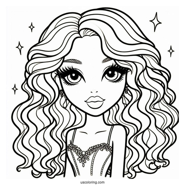 Bratz Meygan Fashion Doll Coloring In