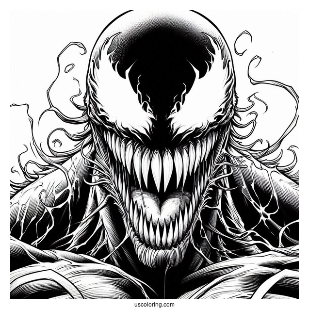 Close Up Of Growling Carnage Coloring Page