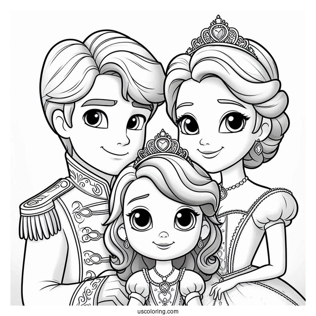 Sofia The First Coloring Page With Prince James, And Princess Amber