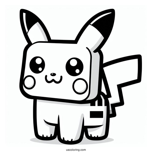 Minecraft Pikachu Coloring Sheet