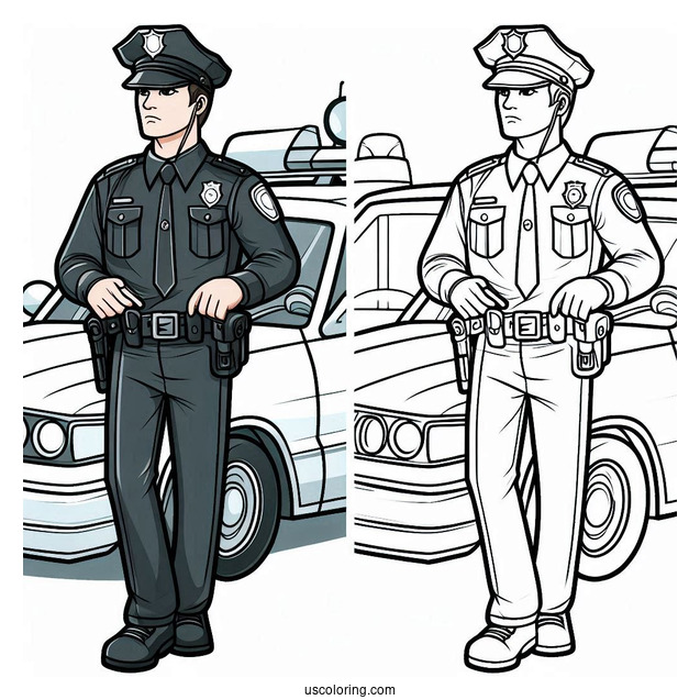 Police Man Patrolling The Streets