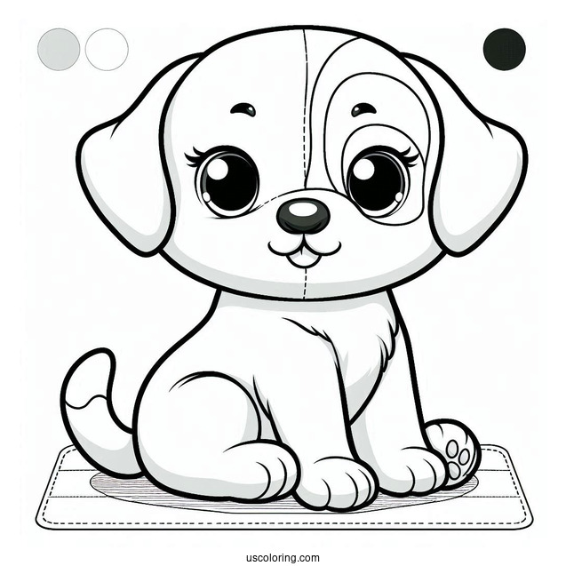 Two Tone Puppy Coloring Sheet For Preschoolers