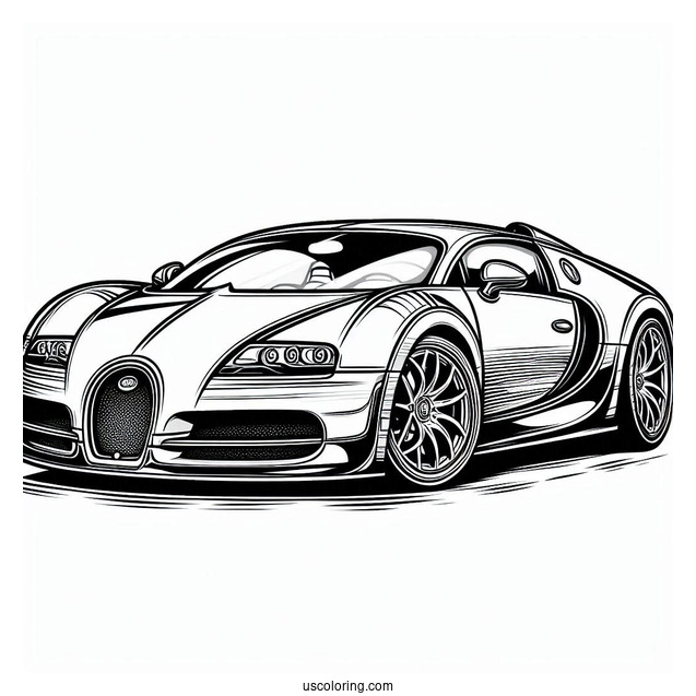 Simple Bugatti Coloring Page Veyron Coloring Page