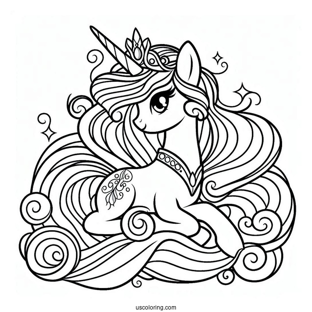 Outline of Princess Celestia to Color