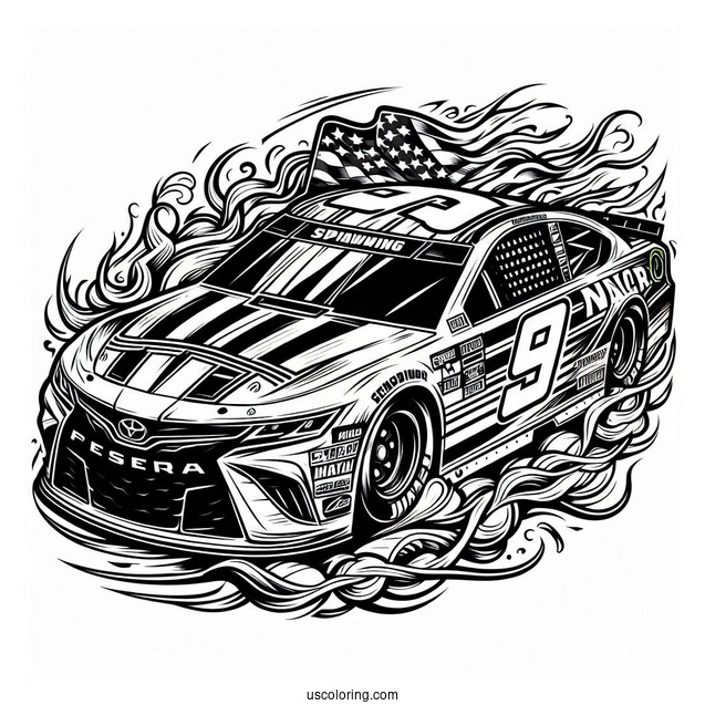 NASCAR Coloring Page Racing Logo