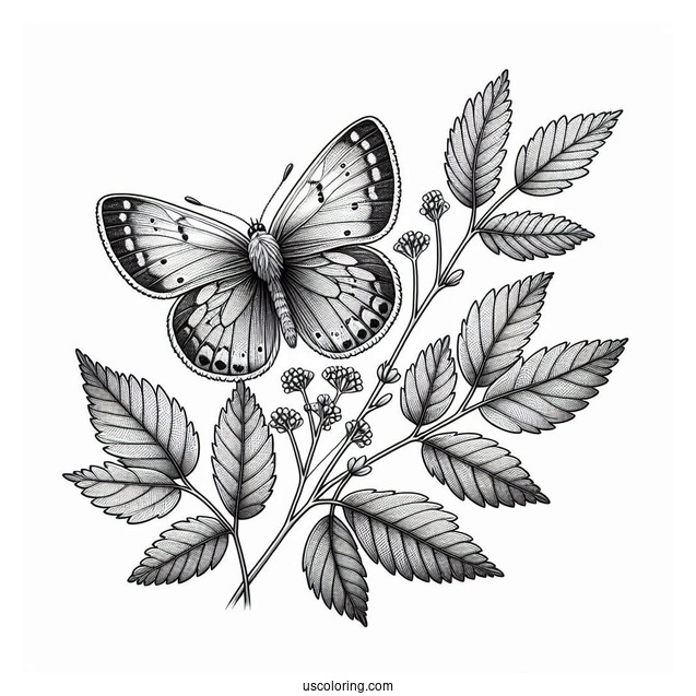 Realistic Butterfly Perched On A Leaf In Spring