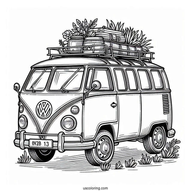 Coloring Page Of VW Kombie Bus