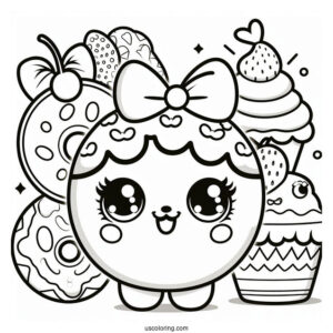 Coloring Page Of Cute Kooky Cookie Shopkins