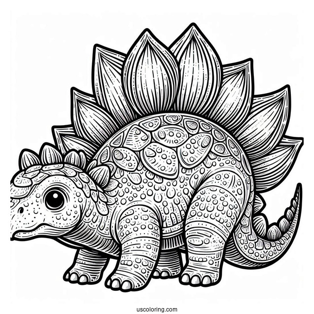 Stegosaurus Coloring Page With Detailed Dermal Plates